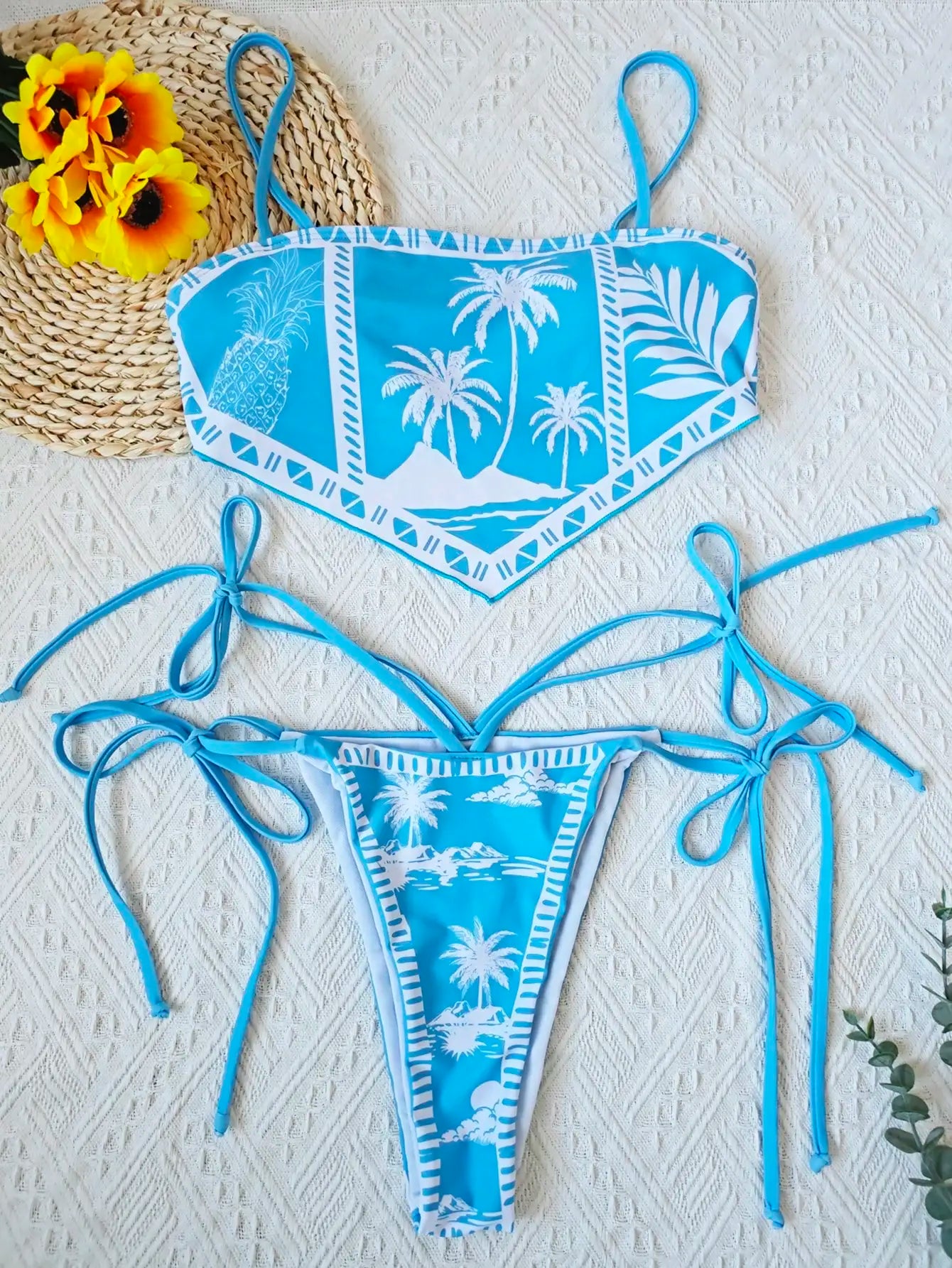 Sexy Tankini Women's Swimwear, European And American Summer New Style, Beach Vacation Split Swimsuit Two-piece Set