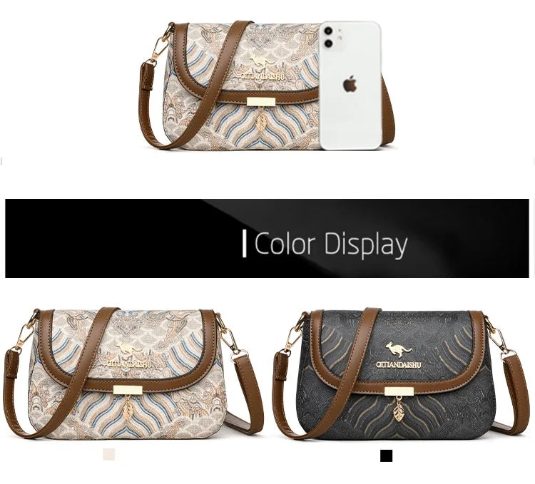 Bags for Women 2025 New Crossbody Bag Women's Bag Printed Fashion Middle-Aged Mother Bag Versatile Shoulder Bag Commuter Bag