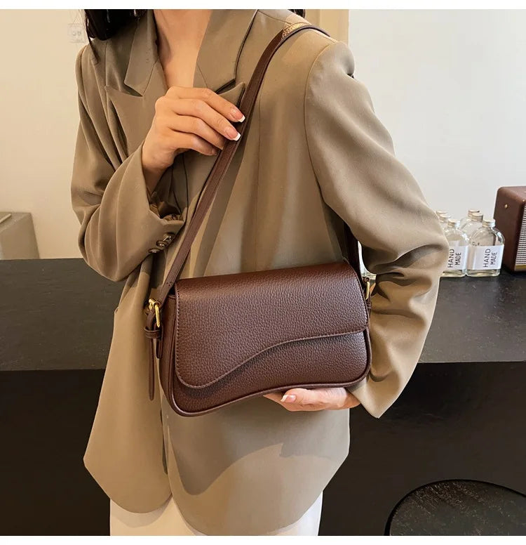 Bag Women 2025 Fashion Texture Lychee Pattern Small Square Bag Simple Commuter Versatile Single Shoulder Crossbody Bag