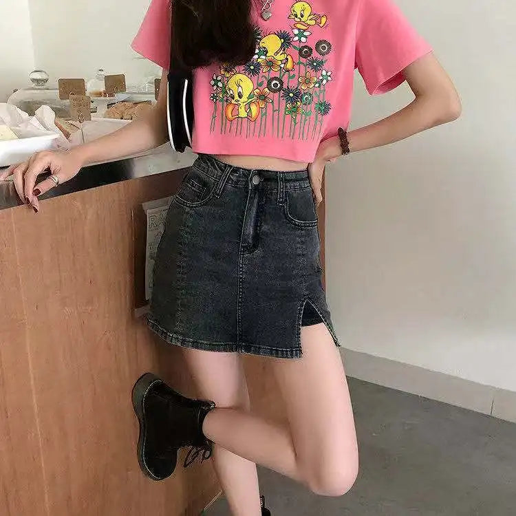 Very Shorts Sexy Mini Pants Skirt Womens 2024 Hip High Waist Tight Korean Style Fashion Summer Jean Skirts for Women Denim Black