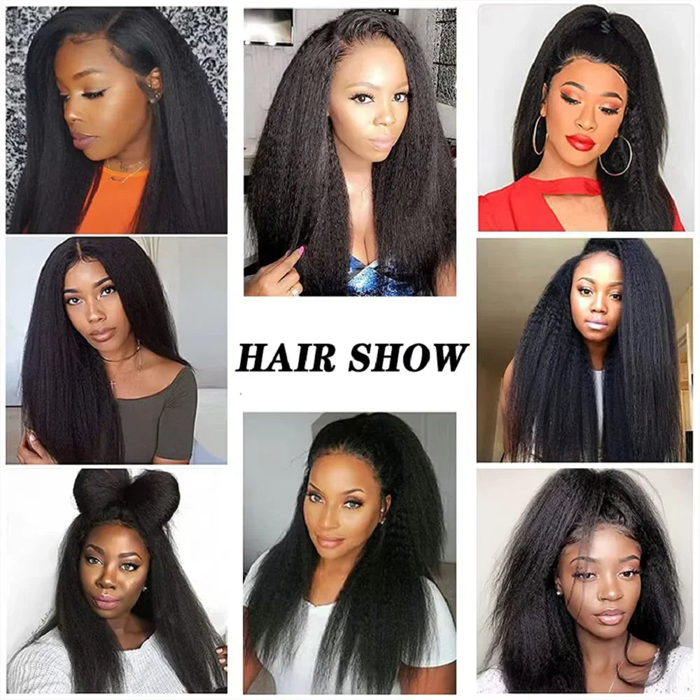 Kinky Straight Human Hair Wig V Part Wig Human Hair For Women U Part No Leave Out V Shape Brazilian Wig Without Glue Half Wigs