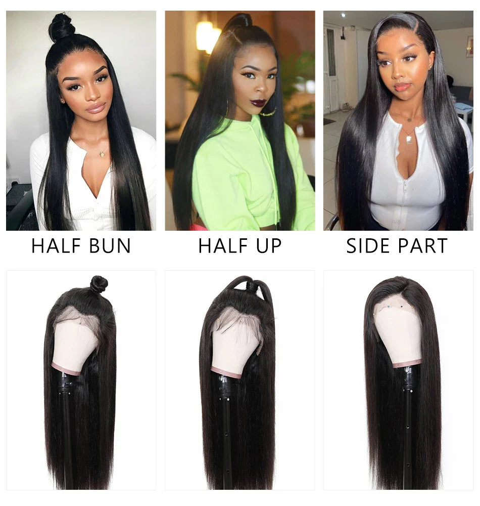 Beautyforever Glueless Straight Human Hair Wig Preplucked 13x4 Lace Front Human Hair Wig Brazilian 5x5 HD Lace Wig