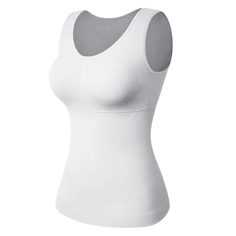 Tank Tops for Women with Built in Bra Shelf Bra Casual Wide Strap Basic Camisole Sleeveless Top Shaper with Removable Bra