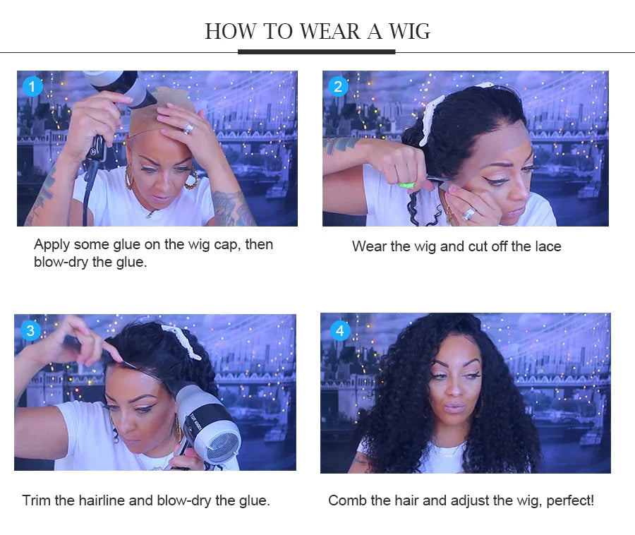 Curly Baby Hair Wig 13x6 HD Transparent Lace Front Wig Natural Hairline Lace Frontal Human Hair Wig Pre Plucked Glueless Wigs