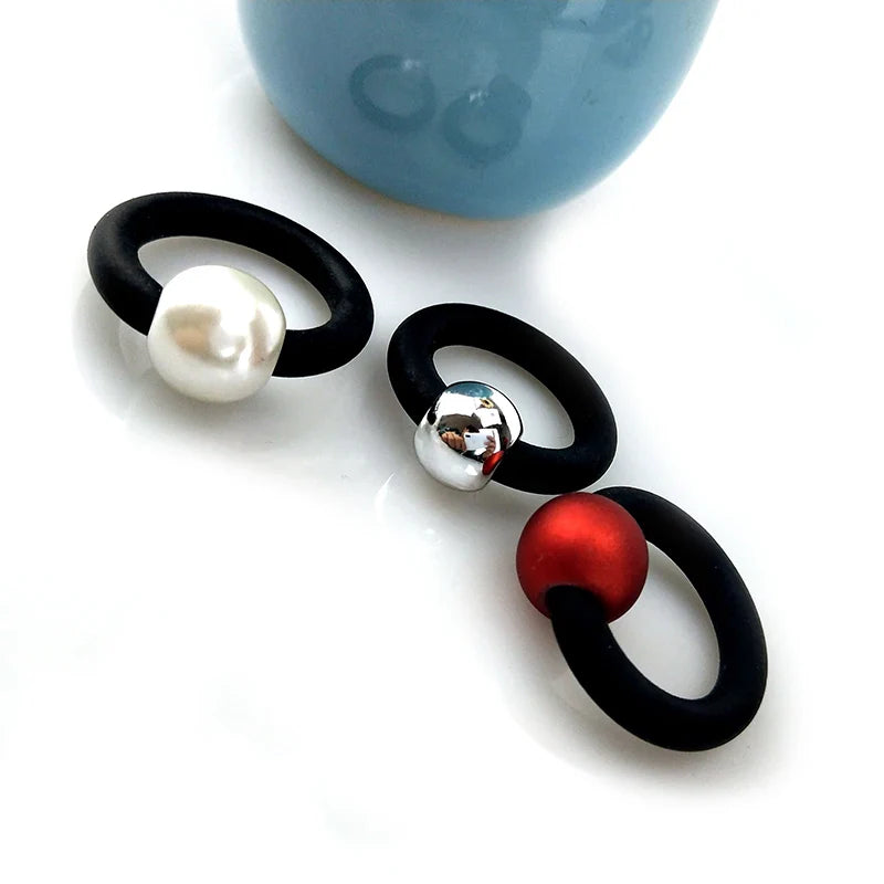 UKEBAY NEW Pearl Rings For Women Ring Finger Multicolor Rope Rubber Jewelry Handmade Pearl Jewellery Round Ring Elasticity Chain