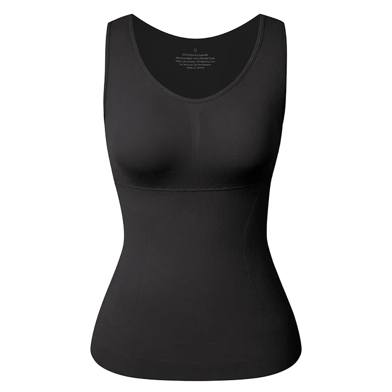 Tank Tops for Women with Built in Bra Shelf Bra Casual Wide Strap Basic Camisole Sleeveless Top Shaper with Removable Bra