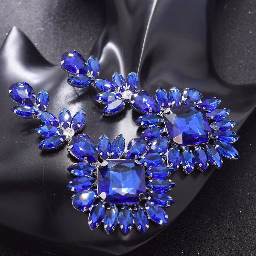 CUIER Luxury Crystal Long Drop Earrings Women Fashion Statement Earrings Wedding Party Gifts Accessory rhinestones Jewelry