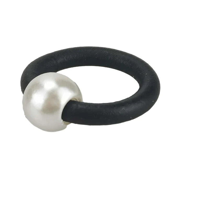 UKEBAY NEW Pearl Rings For Women Ring Finger Multicolor Rope Rubber Jewelry Handmade Pearl Jewellery Round Ring Elasticity Chain