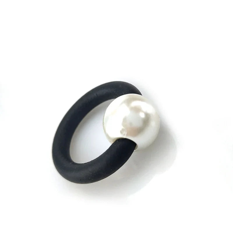 UKEBAY NEW Pearl Rings For Women Ring Finger Multicolor Rope Rubber Jewelry Handmade Pearl Jewellery Round Ring Elasticity Chain