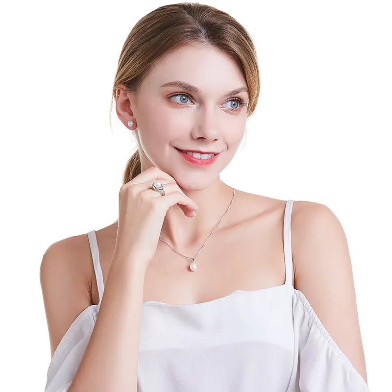 Top Quality AAAA Freshwater Pearl Ring for Women Adjustable Ring with Purple Big Pearl 10-11mm Natural Pearl Jewelry New