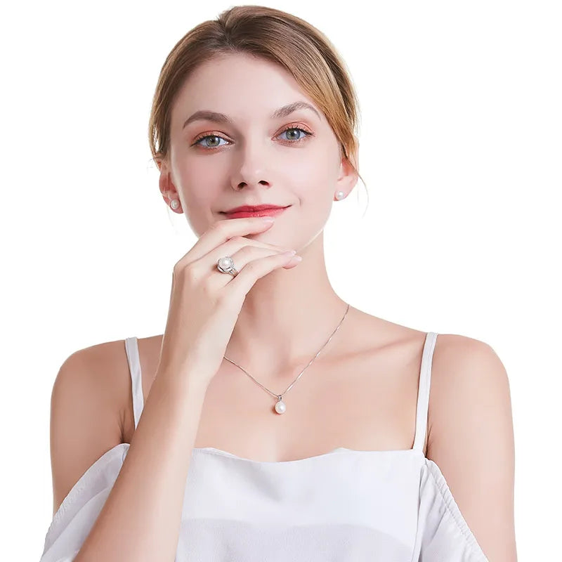 Top Quality AAAA Freshwater Pearl Ring for Women Adjustable Ring with Purple Big Pearl 10-11mm Natural Pearl Jewelry New