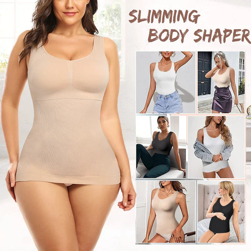 Tank Tops for Women with Built in Bra Shelf Bra Casual Wide Strap Basic Camisole Sleeveless Top Shaper with Removable Bra
