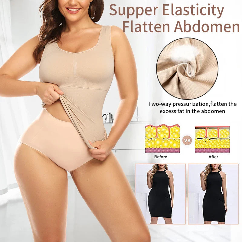 Tank Tops for Women with Built in Bra Shelf Bra Casual Wide Strap Basic Camisole Sleeveless Top Shaper with Removable Bra