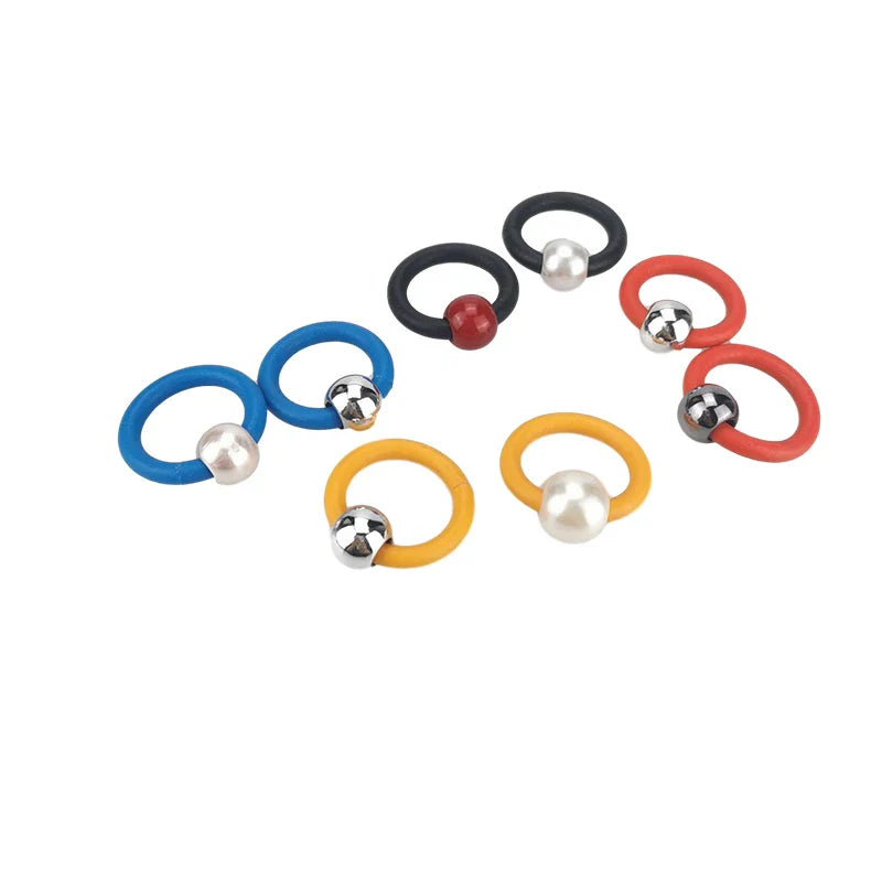 UKEBAY NEW Pearl Rings For Women Ring Finger Multicolor Rope Rubber Jewelry Handmade Pearl Jewellery Round Ring Elasticity Chain