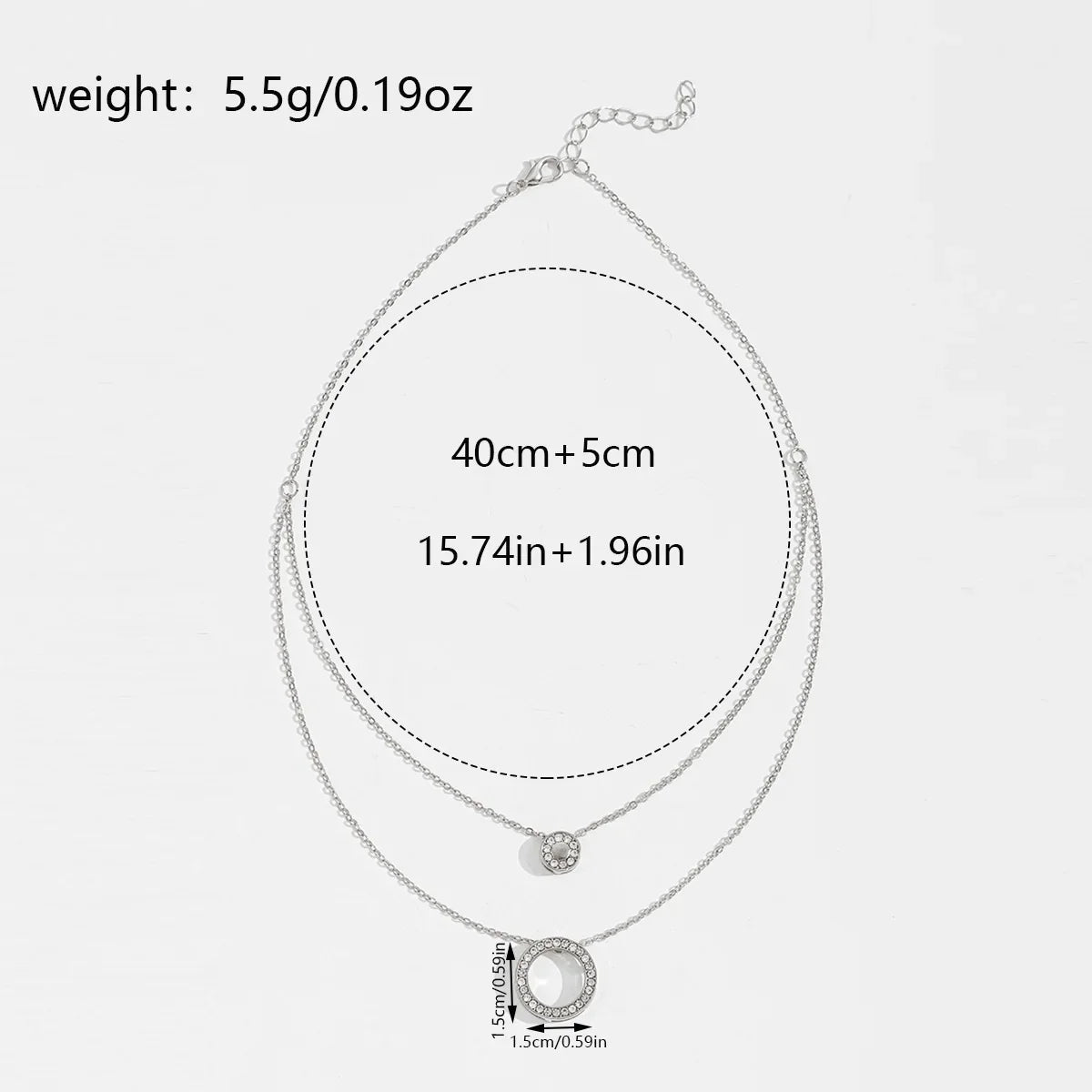 Delicate Layered Necklace Set with Sparkling Round Pendant Dainty Collarbone Chains for Women Minimalist Style