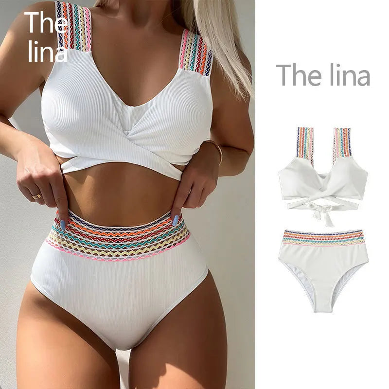 2025 Sexy Brazilian Bikini Set High Waist Black Printed Women Swimwear Push Up Bikinis Swimsuit Female Biquini Bathing Suit