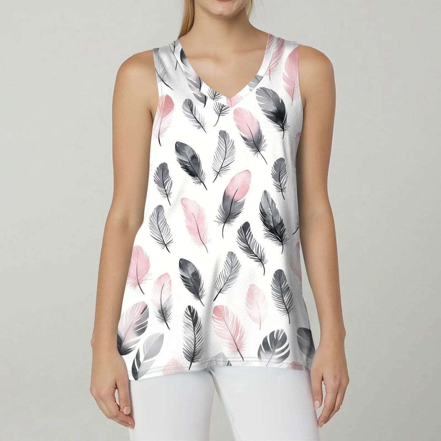 Tank Tops for Women 2025 Summer Sleeveless V Neck Blouses Plus Size Cotton Shirts Casual Vest Tops Beach Clothes Womens Pullover