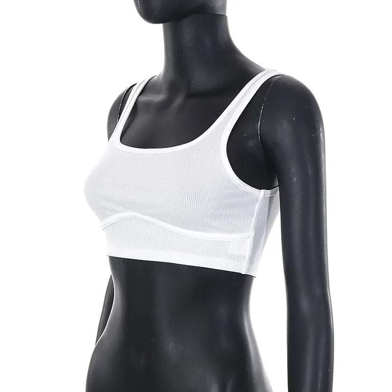 Solid White Tank Top Women Summer Clothes Square Collar Bottom Corset Sleeveless Y2k Accessories Cute Ropa De Mujer Streetwear