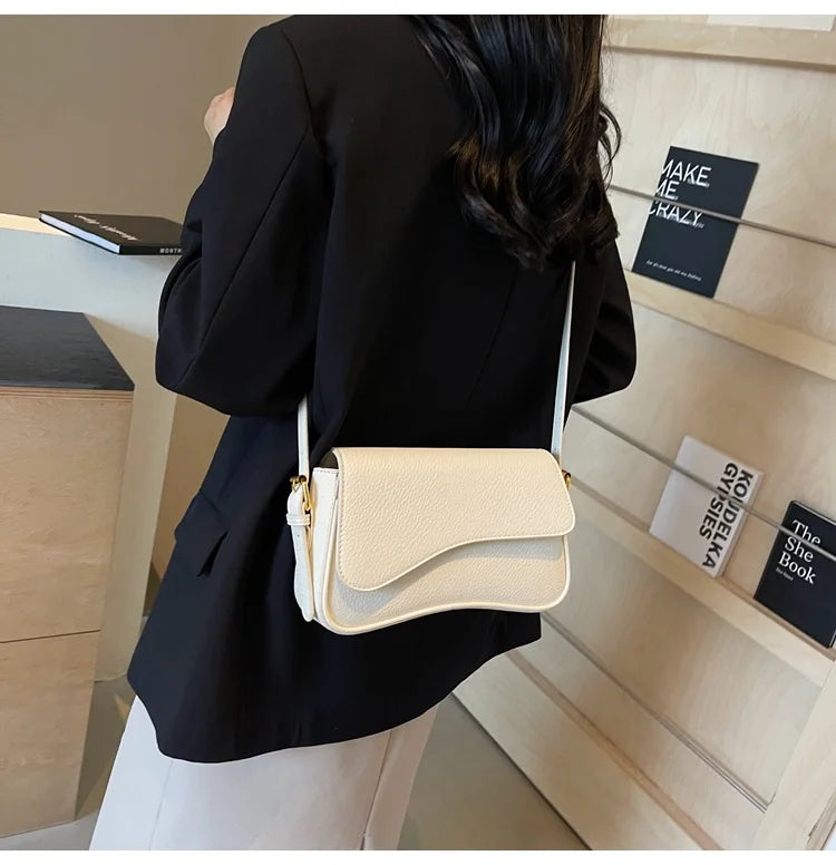Bag Women 2025 Fashion Texture Lychee Pattern Small Square Bag Simple Commuter Versatile Single Shoulder Crossbody Bag