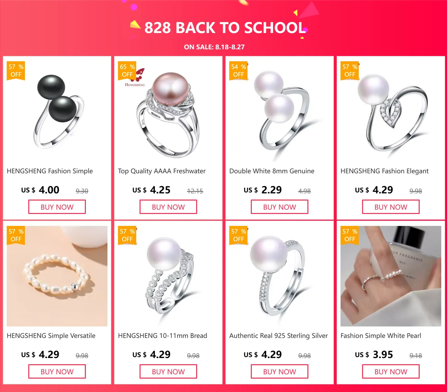 Top Quality AAAA Freshwater Pearl Ring for Women Adjustable Ring with Purple Big Pearl 10-11mm Natural Pearl Jewelry New