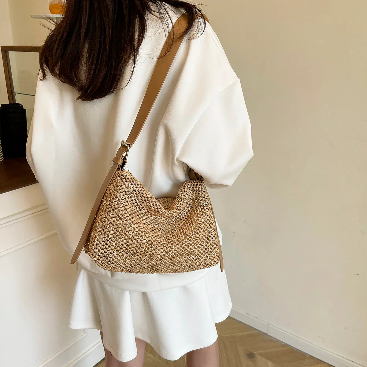 Handbags handbags for women luxury handbags for women Summer niche high sense one shoulder grass woven bag girl 2025