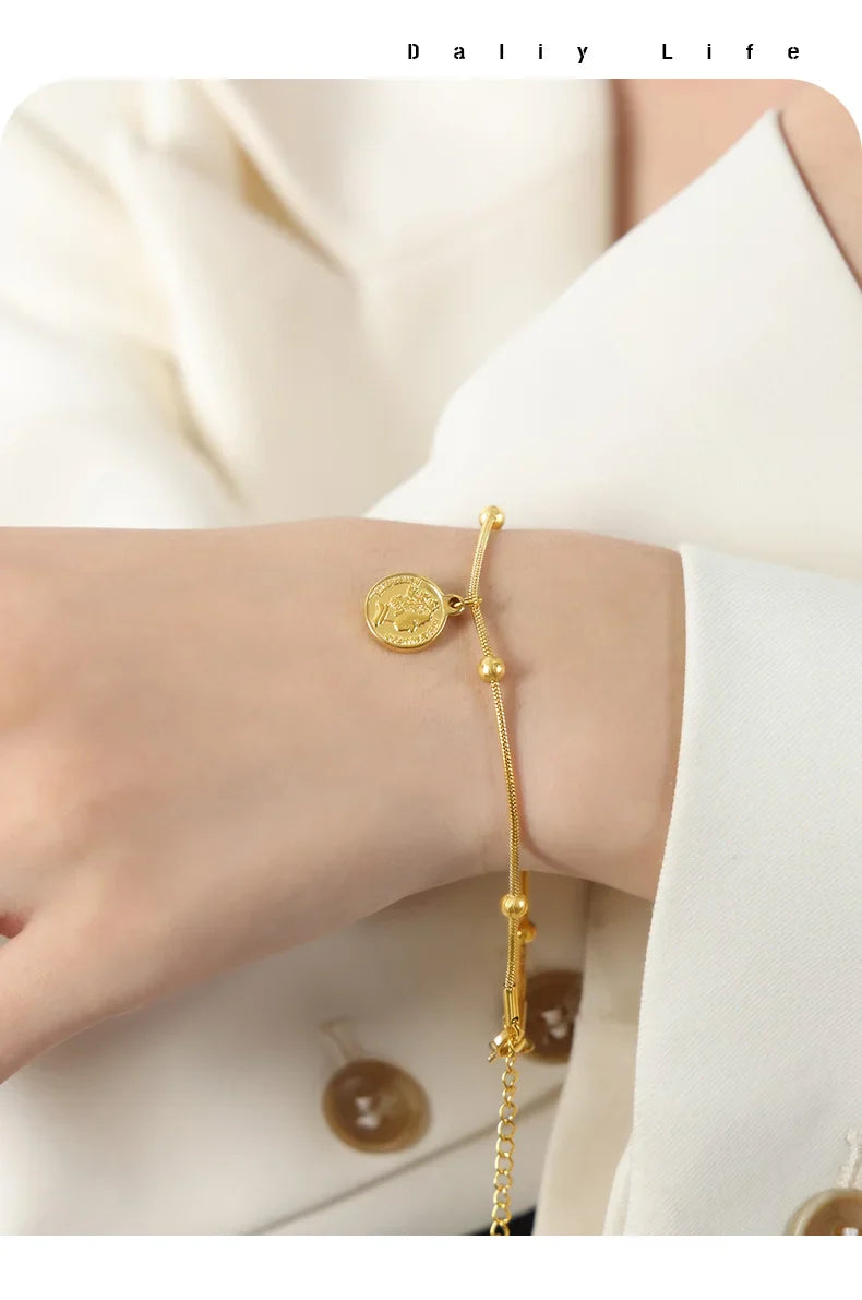 Trendy Chain Bracelet For Women Gold Color Link Chain Bangle Female Fashion Jewelry Gift
