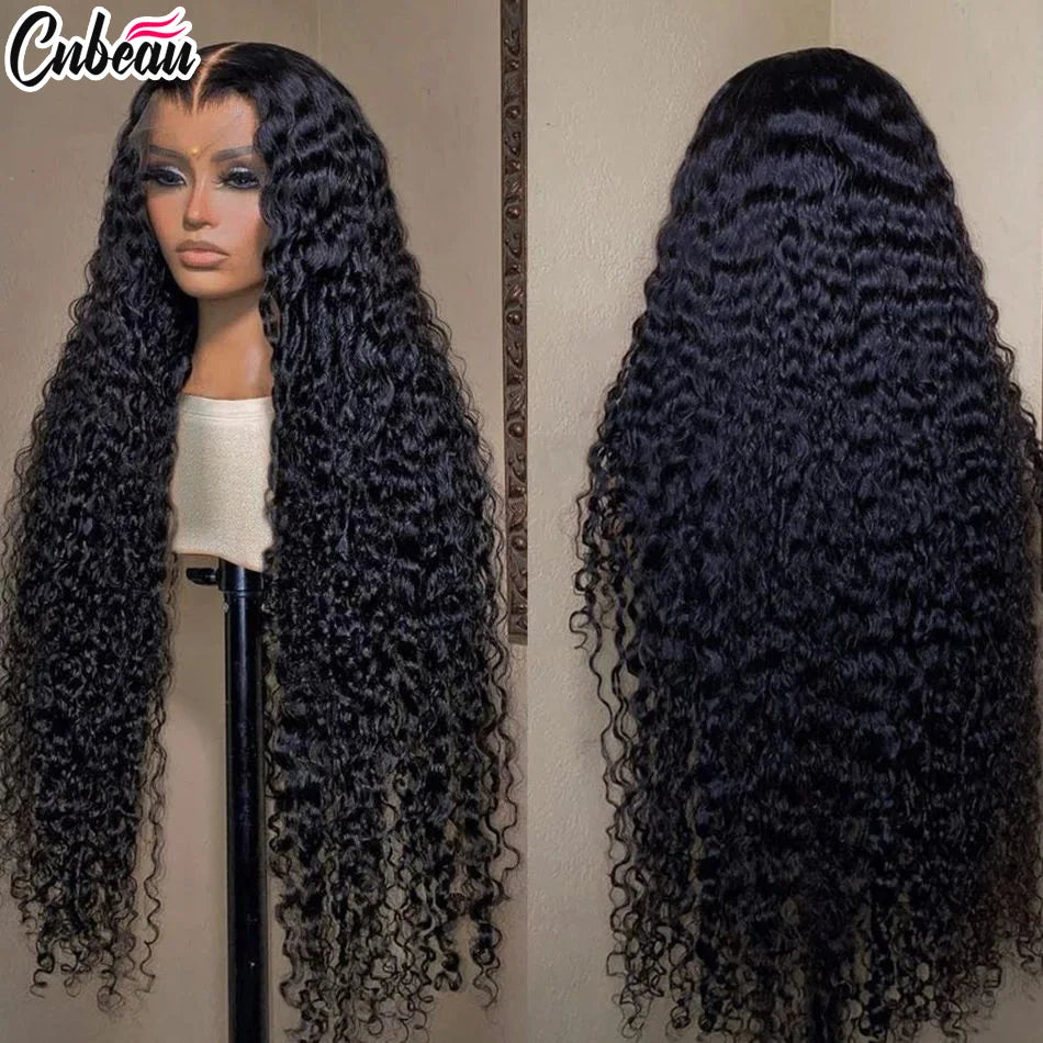 250% High Density 30 40Inch 13x6 13x4 HD Lace Frontal Human Hair Wig Brazilian Raw Curly Wigs For Women Loose Deep Wave
