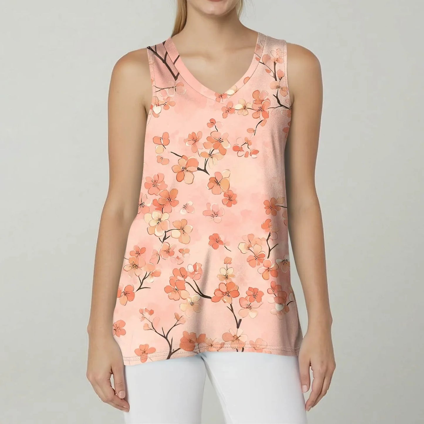 Tank Tops for Women 2025 Summer Sleeveless V Neck Blouses Plus Size Cotton Shirts Casual Vest Tops Beach Clothes Womens Pullover