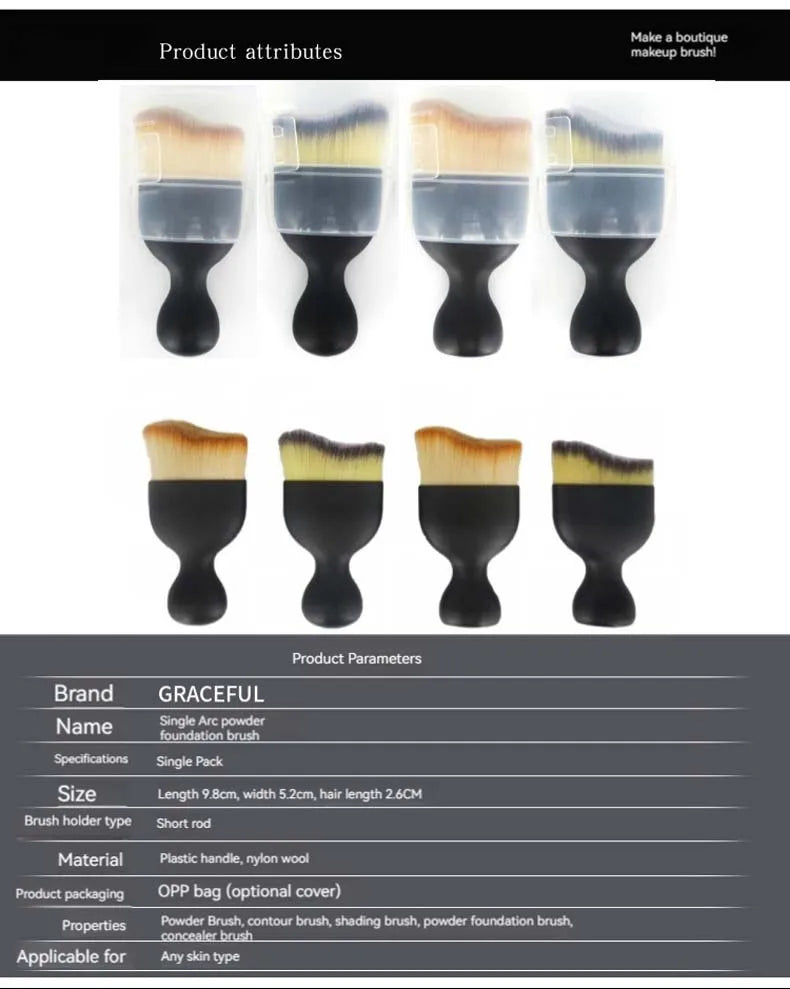 Single Makeup Brush Arc Curve Makeup Brush Foundation Brush Contour Brush Makeup Tools