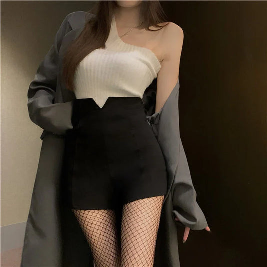 Mini Cute Women's Shorts Short Pants for Woman To Wear Skinny Sexy Knit Tight Kawaii Booty White Y2k Harajuku Outdoor Low Price