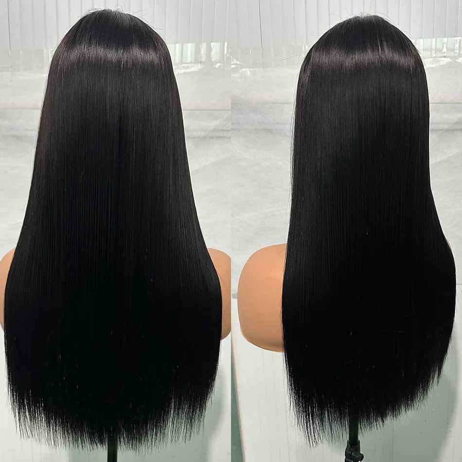 300% Density Super Double Drawn Bone Straight Virgin Human Hair Wigs 4x4 2x6 5x5 Wear And Go Wigs Silky Human Hair Pre Plucked