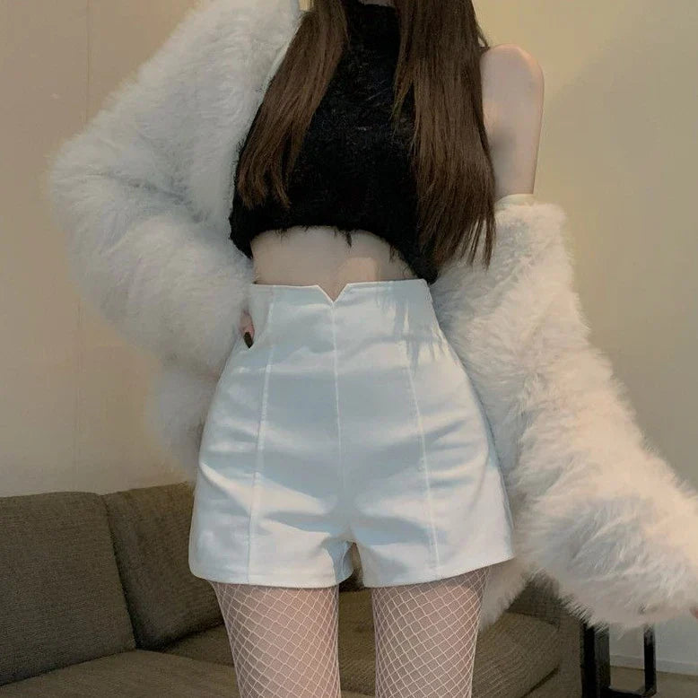 Mini Cute Women's Shorts Short Pants for Woman To Wear Skinny Sexy Knit Tight Kawaii Booty White Y2k Harajuku Outdoor Low Price