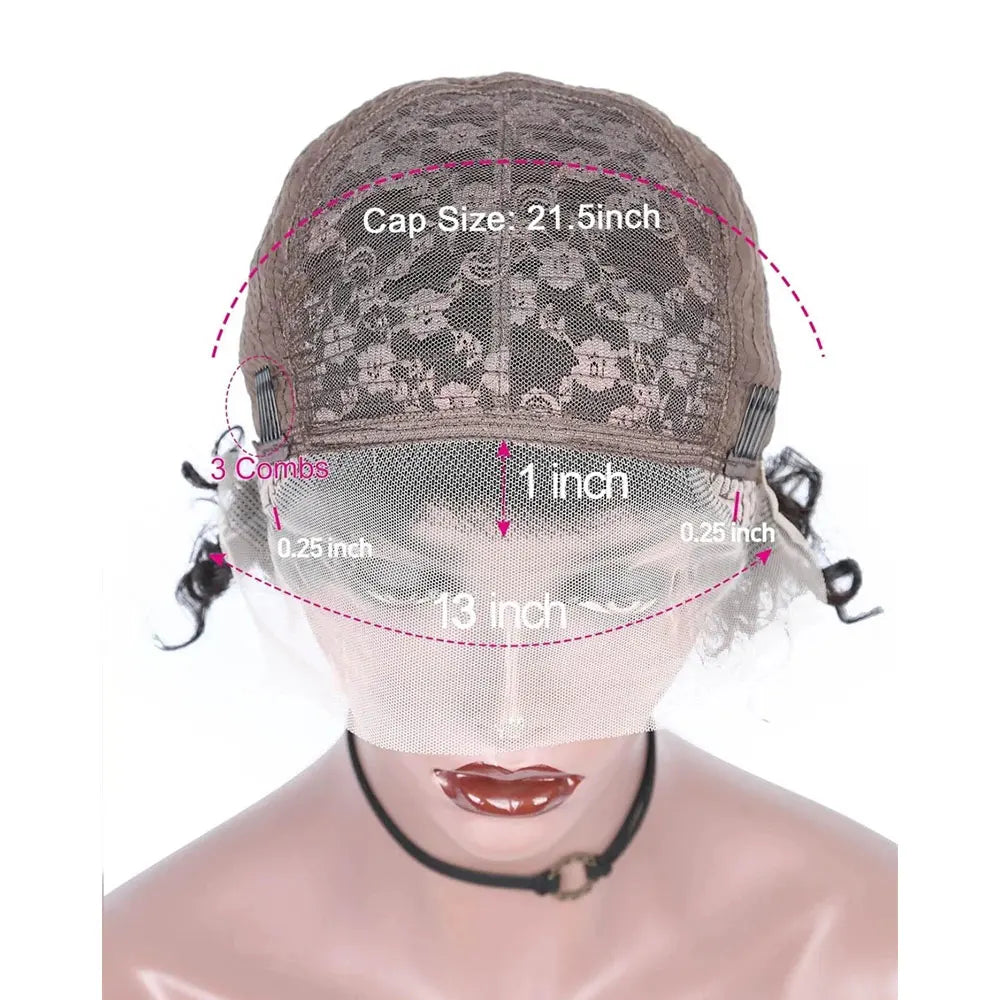 13x1 Curly Human Hair Lace Frontal Wig Pixie Cut Curly Lace Front Human Hair Wigs for Women Brazilian Human Hair Wig Sale