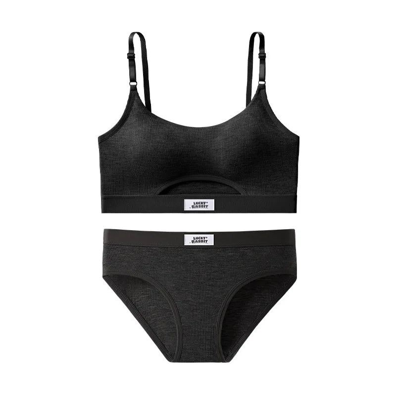 Womens Bikini Set Bra Low Waist Panties Solid Seamless Bralette Sexy Lingeries Suit Sport Brassiere Female Underwear Set