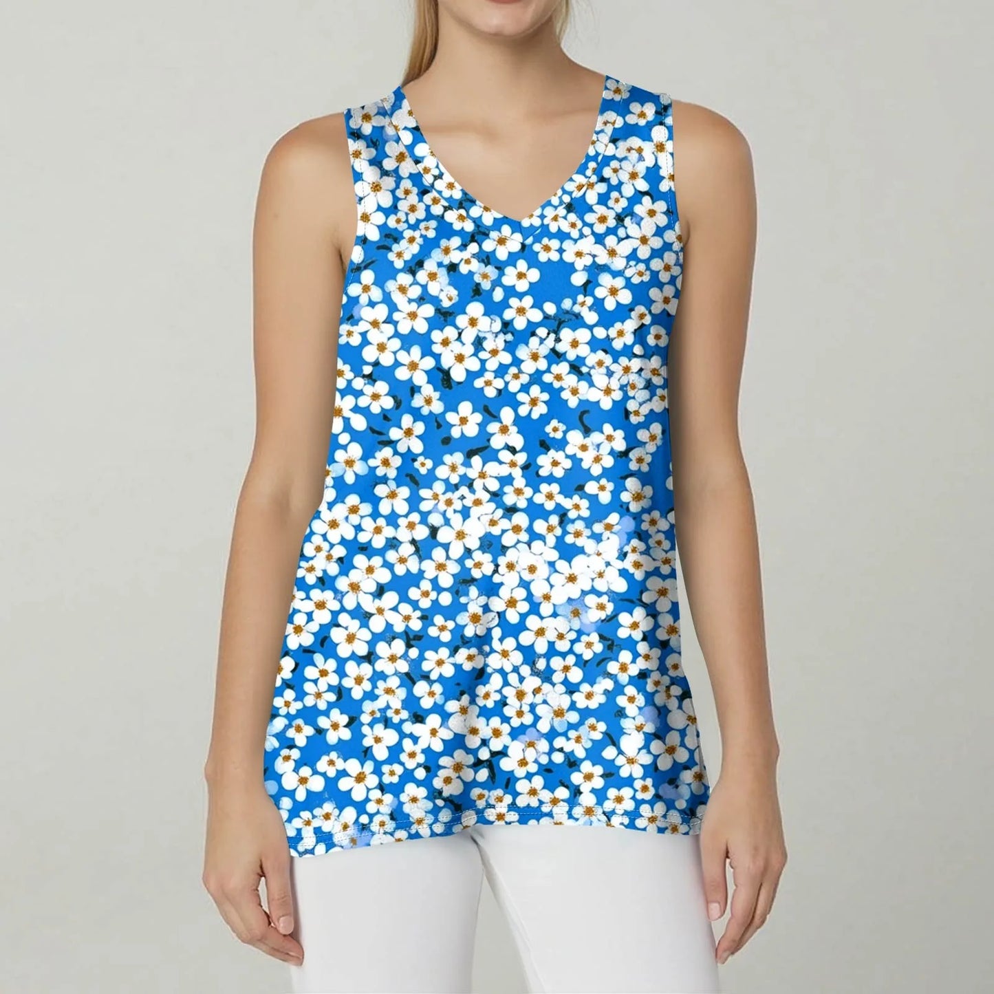 Tank Tops for Women 2025 Summer Sleeveless V Neck Blouses Plus Size Cotton Shirts Casual Vest Tops Beach Clothes Womens Pullover