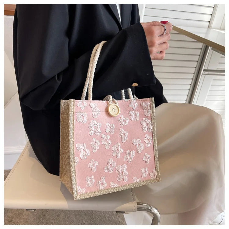 2025 Linen Bags Handbag for Women Shopper Tote Bag Fashion Designer Bag Convenient Large-capacity for Travel Grocery Bag