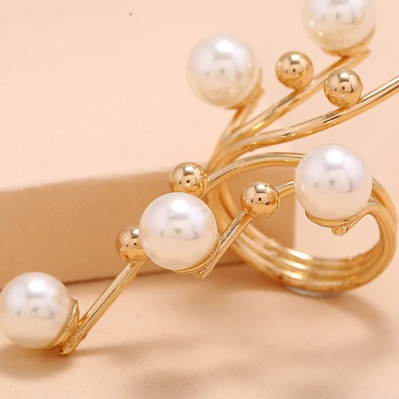 Fine Pearl Thin Ring For Women Minimalist Basic Style Fashion Jewelry Gold Color Knuckle Ring Ladies Beach Party Ring Gifts BFF