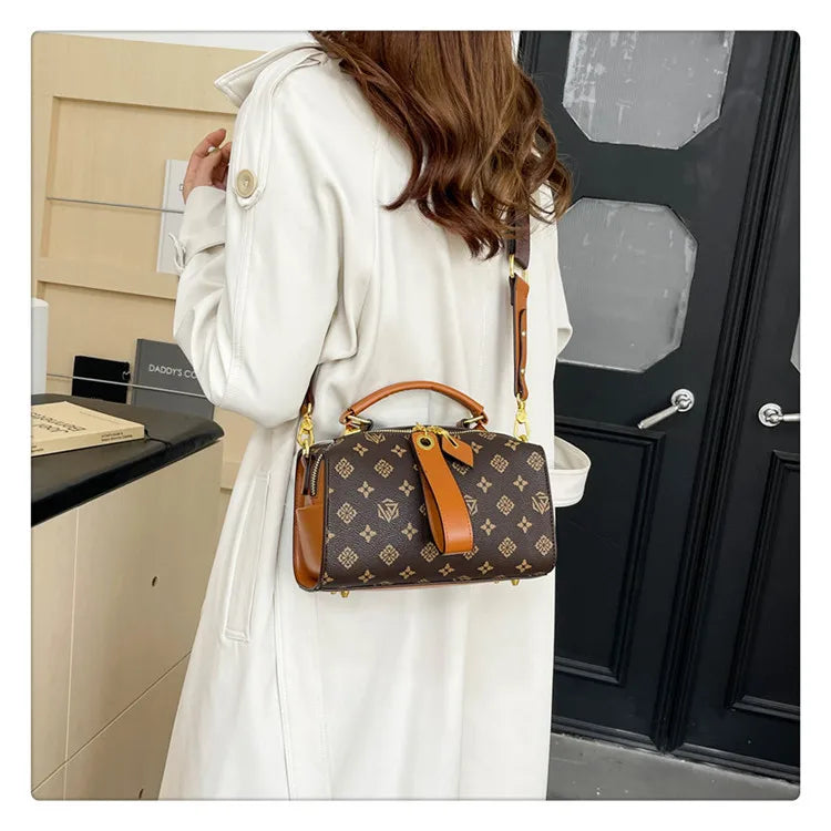 2025 New Boston Bag for Women Fashion Printed Pillow Bag Wide Strap Shoulder Crossbody Bag Casual Work