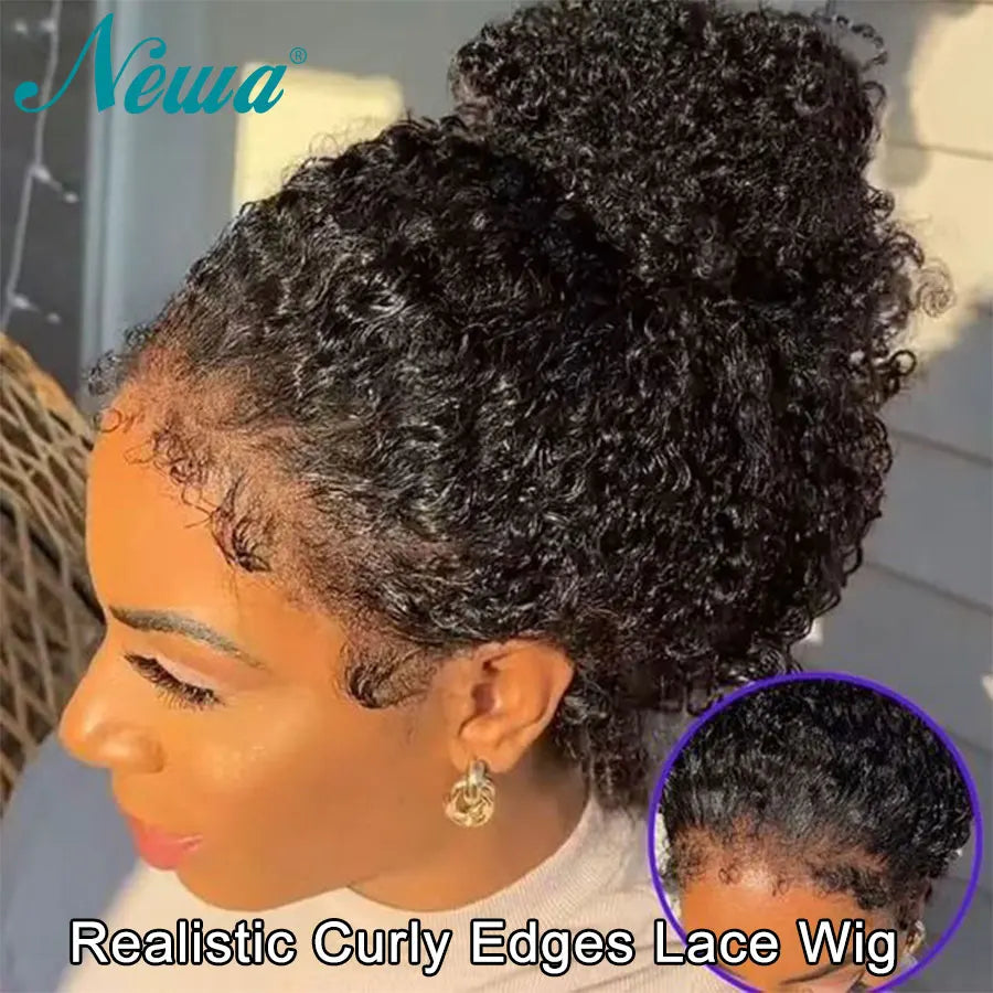 Curly Baby Hair Wig 13x6 HD Transparent Lace Front Wig Natural Hairline Lace Frontal Human Hair Wig Pre Plucked Glueless Wigs
