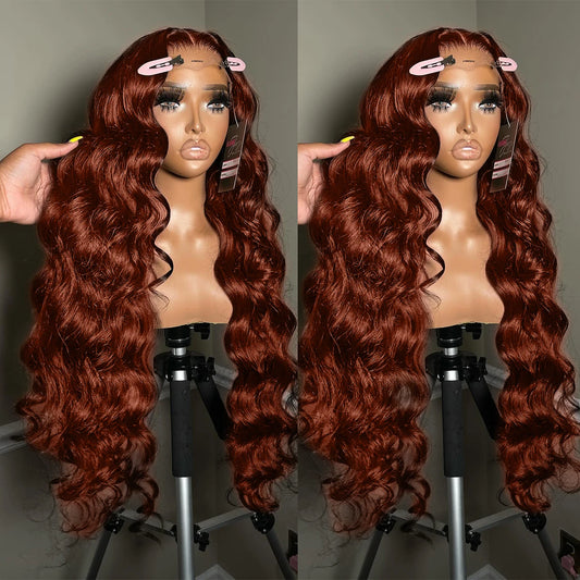 Loose Deep Wave Reddish Brown 13x6 Hd Lace Frontal Human Hair Curly Wig 30 Inch 13x4 Brown Colored Human Hair Wigs On Sale