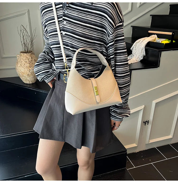2025 Colorblock Baguette Bag for Women - Boho Vegan Crossbody, Adjustable Shoulder Clutch & Minimalist Commuter Chic