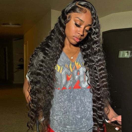 13x4 Curly Lace Front Human Hair Wigs 13x6 Hd Deep Wave Lace Frontal Wig 30 40 Inch 360 Brazilian Pre Plucked Lace Wig For Women