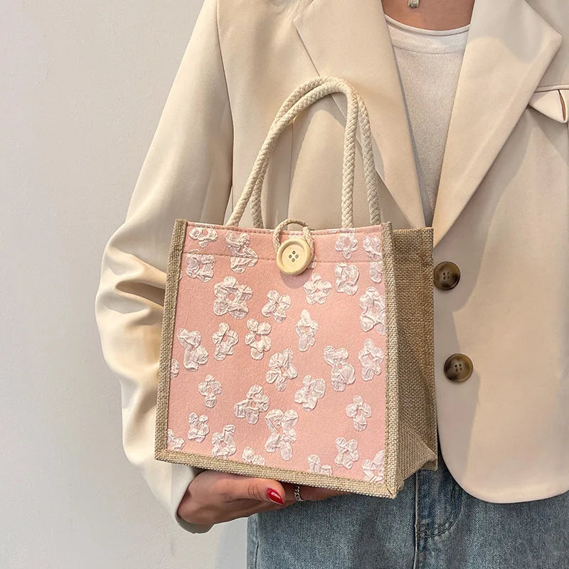 2025 Linen Bags Handbag for Women Shopper Tote Bag Fashion Designer Bag Convenient Large-capacity for Travel Grocery Bag