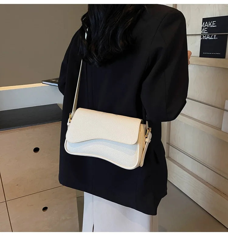 Bag Women 2025 Fashion Texture Lychee Pattern Small Square Bag Simple Commuter Versatile Single Shoulder Crossbody Bag
