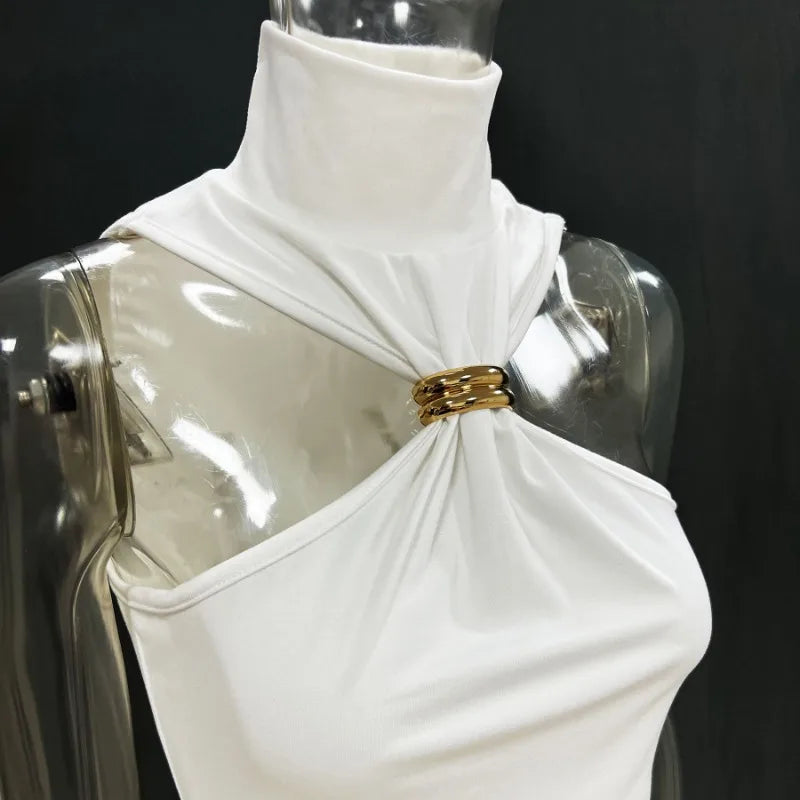 Tossy Summer Fashion Sexy Tank Top Pullover For Women Slim Off-Shoulder Patchwork Strapless Y2k Vest Top Female Cropped Top 2025