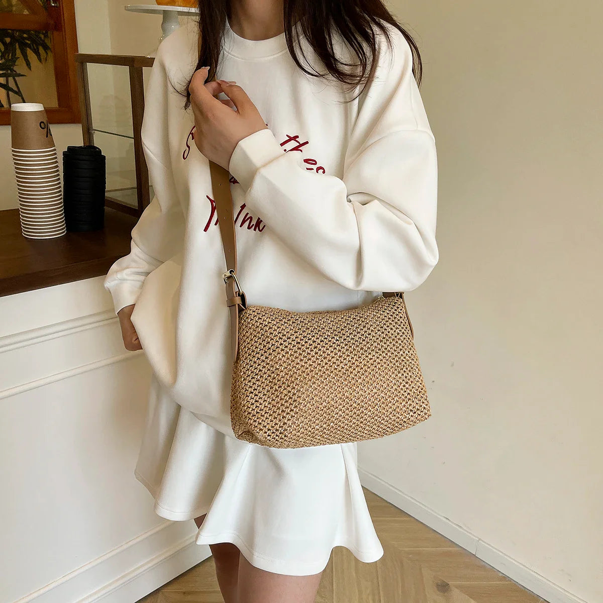 Handbags handbags for women luxury handbags for women Summer niche high sense one shoulder grass woven bag girl 2025
