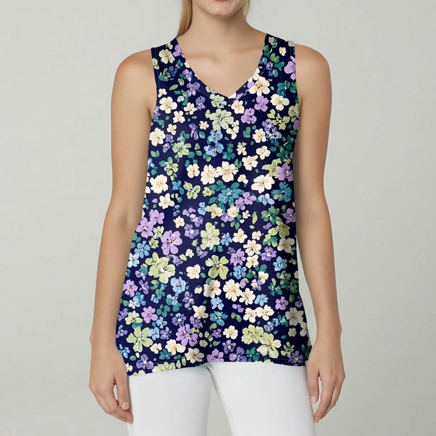 Tank Tops for Women 2025 Summer Sleeveless V Neck Blouses Plus Size Cotton Shirts Casual Vest Tops Beach Clothes Womens Pullover