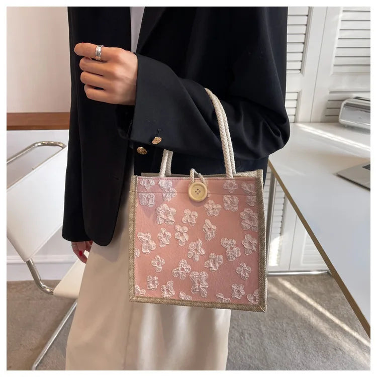 2025 Linen Bags Handbag for Women Shopper Tote Bag Fashion Designer Bag Convenient Large-capacity for Travel Grocery Bag