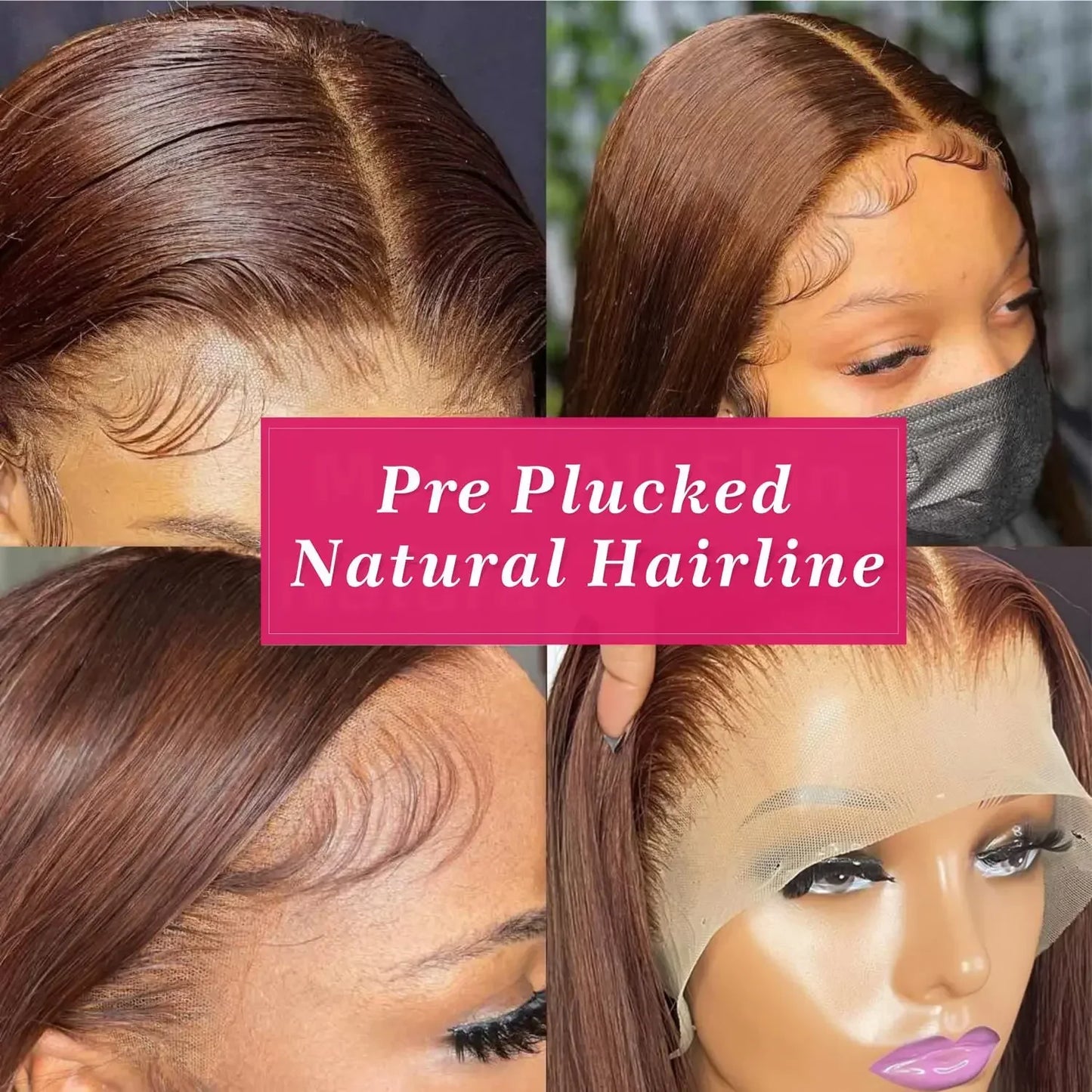30 Inch Bone Straight Brazilian Human Hair Wig 100% 13x6 HD Lace Frontal Wig Chocolate Brown Lace Front Wigs For Black Women