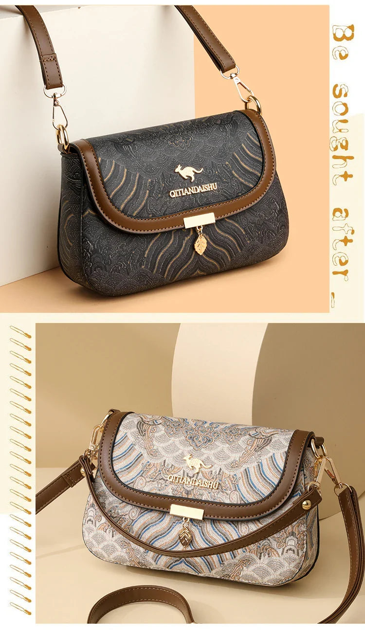 Bags for Women 2025 New Crossbody Bag Women's Bag Printed Fashion Middle-Aged Mother Bag Versatile Shoulder Bag Commuter Bag